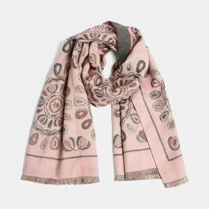 Pink Brown Grey Oblong Scarf